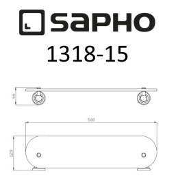 Sapho Diamond 1318-15 Полка DIAMOND стеклянная с держателями из бронзы