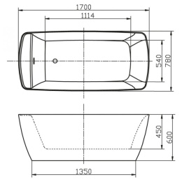 Акриловая ванна 170x75 BelBagno (BB304), округлая
