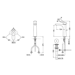 Смеситель Toto NC TLG01304R для раковины, хром