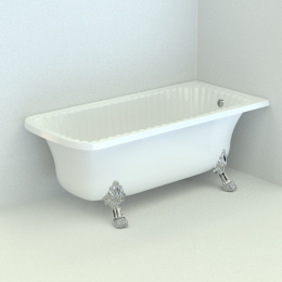 Фото Migliore Olivia 27005 Ванна 174x80хH66 см, на лапах "LEONE" STANDART в угол, слив/перелив хром