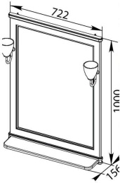 Фото Зеркало Aquanet Валенса 70 белый краколет/серебро