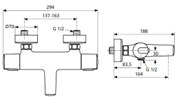 Смеситель Ideal Standard Ceratherm 100 New A4623AA для ванны/душа