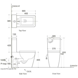Чаша напольного унитаза Aquanet Rimless Tavr-C1 BL-103N-TPT