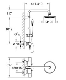 Grohe Rainshower 27434000 Душевая система с термостатом