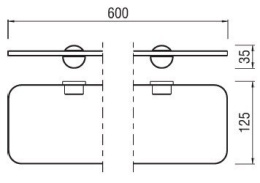 NOBILI ACPL70CR Полка стеклянная (хром)