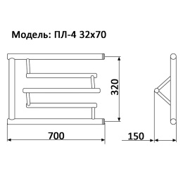 Фото Полотенцесушитель водяной ПК "Ника" ПЛ4  ПЛ 4 32/70