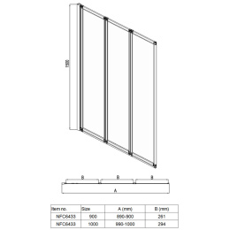 Фото Шторка для ванны Azario PRESTON (AZ-NFC6433 900)