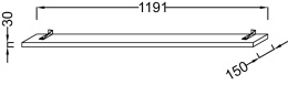 Лампа Jacob Delafon Struktura 119,1х15х3, EB1219-N18