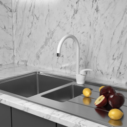 Фото Смеситель для кухни Paini Sicily 632L570PNLMKM белый