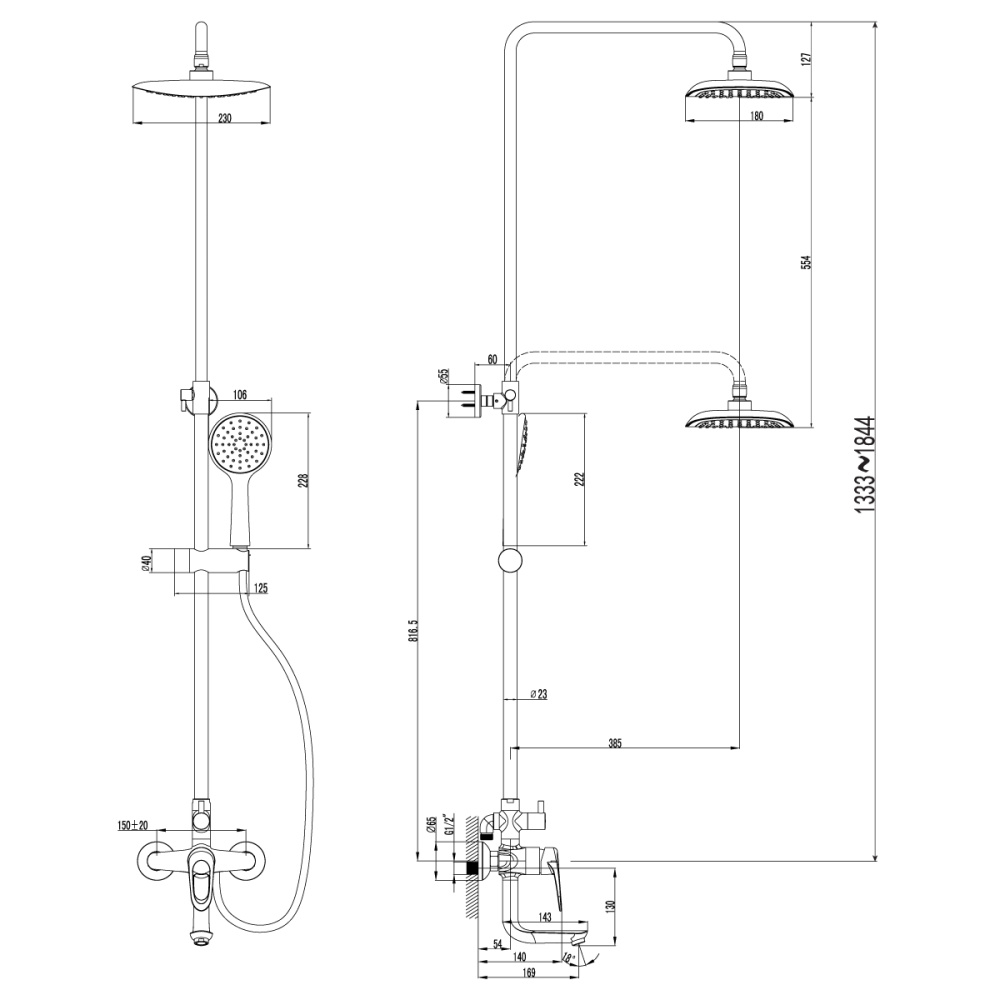 Фото Душевая стойка Lemark Omega (LM3162C) хром