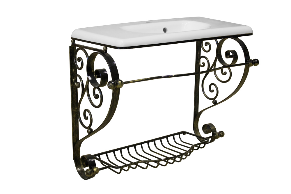 Фото Эстет Кованый кронштейн для раковины "Оливия 60" (патина)