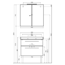 Тумба под раковину Villeroy & Boch 2Day2 75 см (A98000E4)