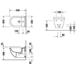 Биде подвесное Duravit Starck 3 2230150000, белый
