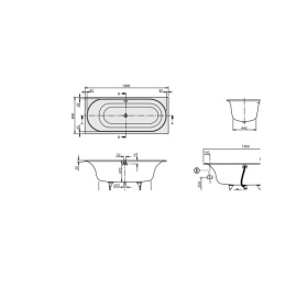Ванна 180х80см Cetus UBQ180CEU2V-01.61.WCE.PO2