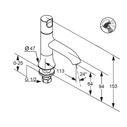 Фото Кран для раковины Kludi Bozz (381160530)