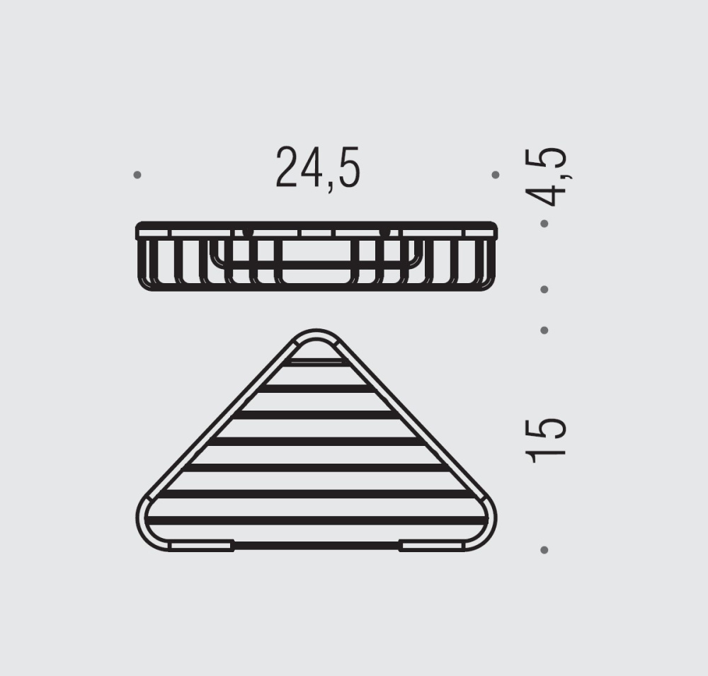 Colombo BASIC B2734.CR Угловая решётчатая полочка (хром)