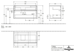 Villeroy Boch Collaro C014L0PD Тумба под раковину 1000х500 мм (Black Matt Lacquer)