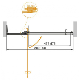 Душевая дверь Cezares SLIDER-B-1-80/90-C-Cr, профиль хром, стекло прозрачное