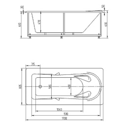 Акриловая ванна 170x80 Aquatek (LED170-0000047), прямоугольная