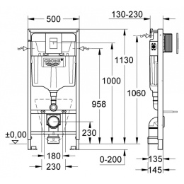 Инсталляция Grohe с безободковым унитазом Roca Gap Clean Rim 34647L000, сиденье микролифт