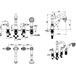 Фото Смеситель врезной Boheme Oro (395) золото