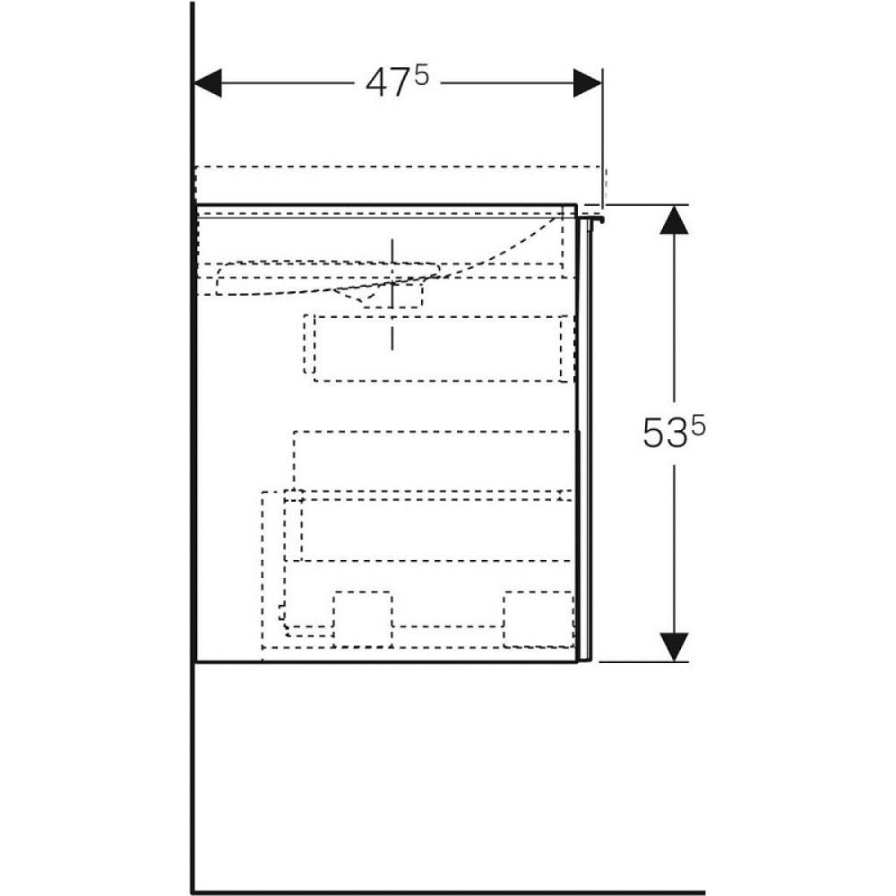Фото Geberit Acanto 500.612.16.1 Тумба для раковины, с ящиками выдвижными