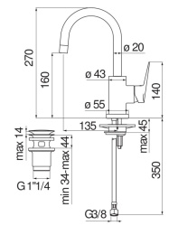 Фото Nobili Blues BS101338/2CR Смеситель для раковины