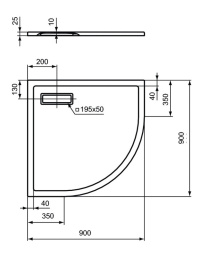 Поддон душевой Ideal Standart Ultra Flat New T4492V1 90 x 90 см ультратонкий, четверть круга, белый