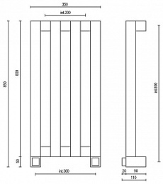 Фото Полотенцесушитель водяной Margaroli Cometa 7-480 748004CR, высота 85 см, ширина 35 см, хром
