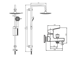 Фото Dorff D0711010 Norma душевая система с тропическим душем и смесителем в комплекте