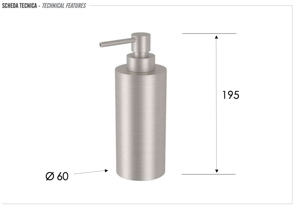 Фото Дозатор настольный Remer INOX SSXI13A, нержавеющая сталь
