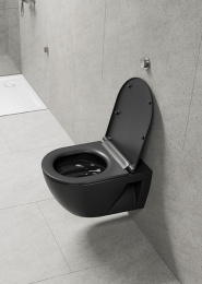 Унитаз подвесной GSI PURA ECO 880726 35 см х 55 см, Swirlflush, цвет Чёрный матовый