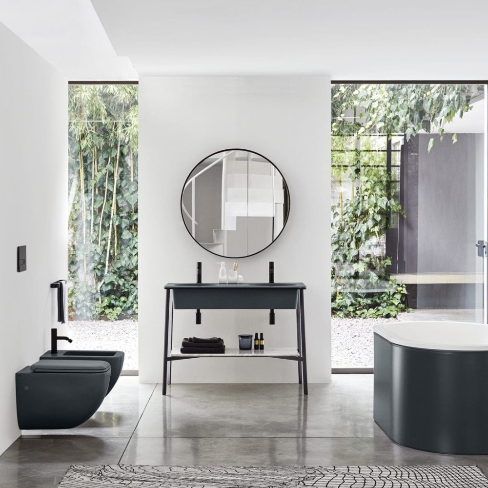 Ceramica CIELO Shui Comfort SHCOBS BA - Биде подвесное 55*37 см, с отверстием для смесителя (Basalto