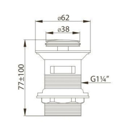 Донный клапан BelBagno (BB-PCU-06-CRM) хром