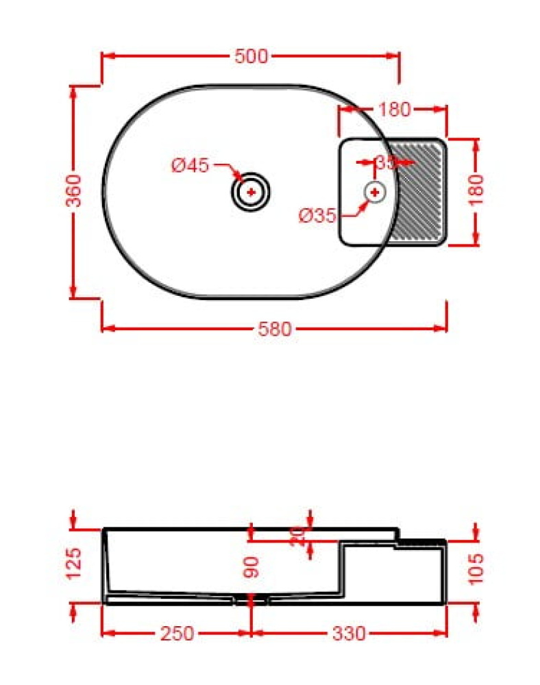 Фото Раковина ArtCeram Cartesio (CAL001 34 00)