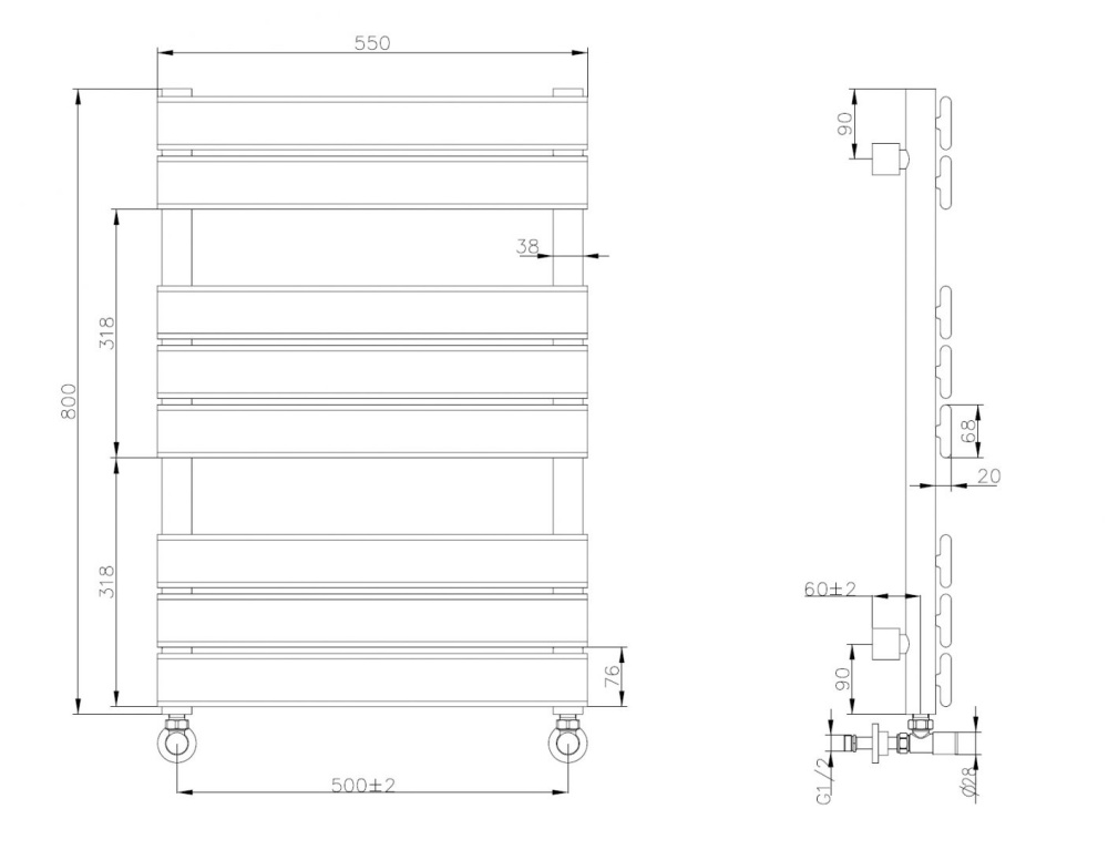 Полотенцесушитель водяной Boheme Venturo (720-G) золото