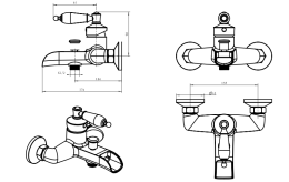 Смеситель для ванны Boheme Vogue (203) бронза