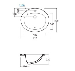 Раковина встраиваемая Globo Maiori (VA016.BI) белый