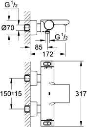 Фото Grohe Grohtherm 2000 New 34174001 Термостат для ванны с изливом