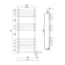 Фото Полотенцесушитель электрический Margaroli Luna с полкой 534/М Box 534M4711CRNB 36 x 101.6 см, хром