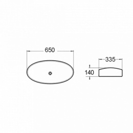 Раковина на столешницу 61 см SantiLine (SL-1073)белый