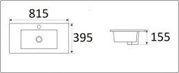 Умывальник CeramaLux 9393-80