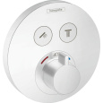 Термостат Hansgrohe ShowerSelect S, 15743700, для 2 потребителей, белый матовый