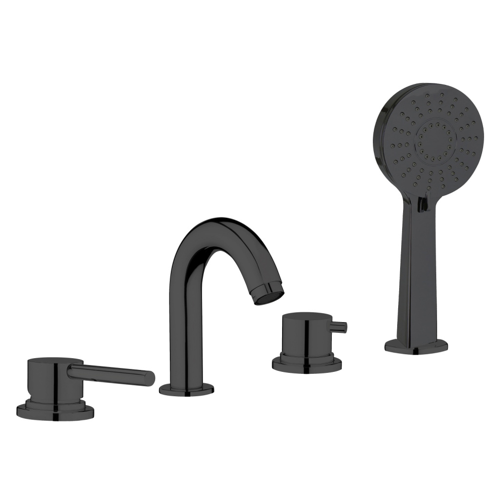 Фото Смеситель на борт ванны Webert Elio EL850701560, черный