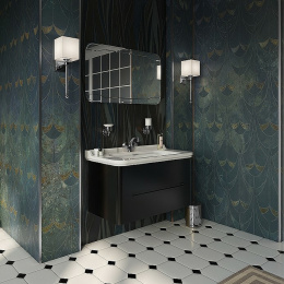 Kerasan Waldorf 925531 База подвесная под раковину 100см, с 2-мя ящиками, цвет черный матовый/Nero m