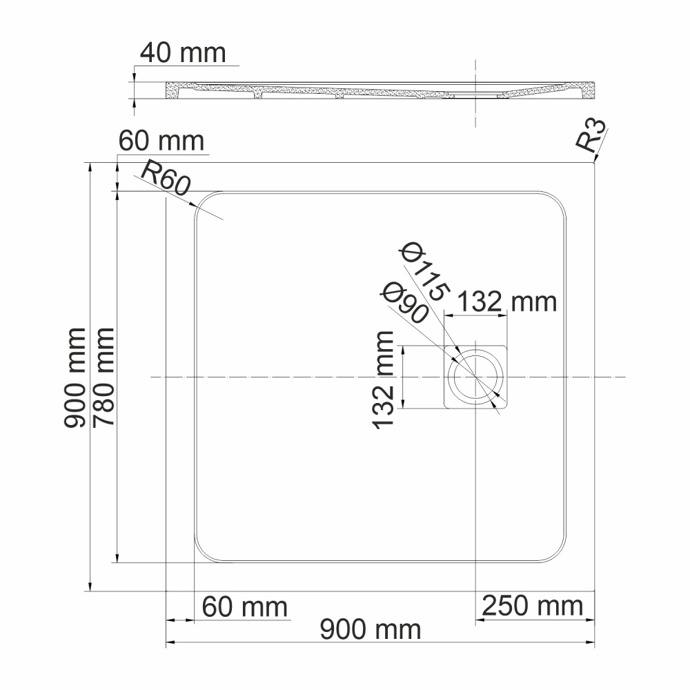 WasserKRAFT 44T03 Душевой поддон