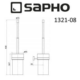 Sapho Olymp 1321-08 Ершик OLYM настенный, керамика с держателем, хром