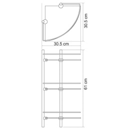 Полка стеклянная WasserKRAFT Isar 3633 тройная угловая