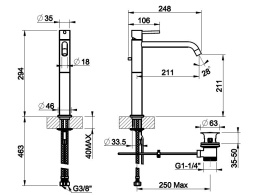 Смеситель для раковины Gessi Tortona (18605#031) хром
