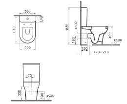 Пристенный унитаз Vitra Zentrum (9012B003-7226) белый